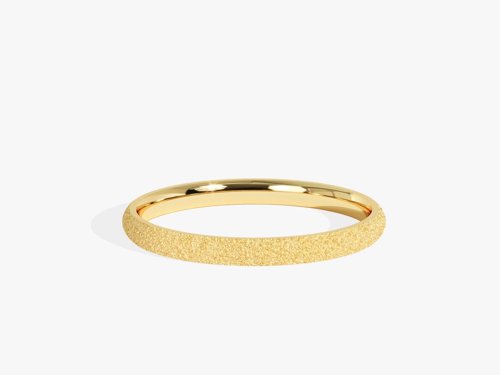 2.0mm Stardust Finish Classic Dome Wedding Band in Solid Gold - Doozy Diamonds