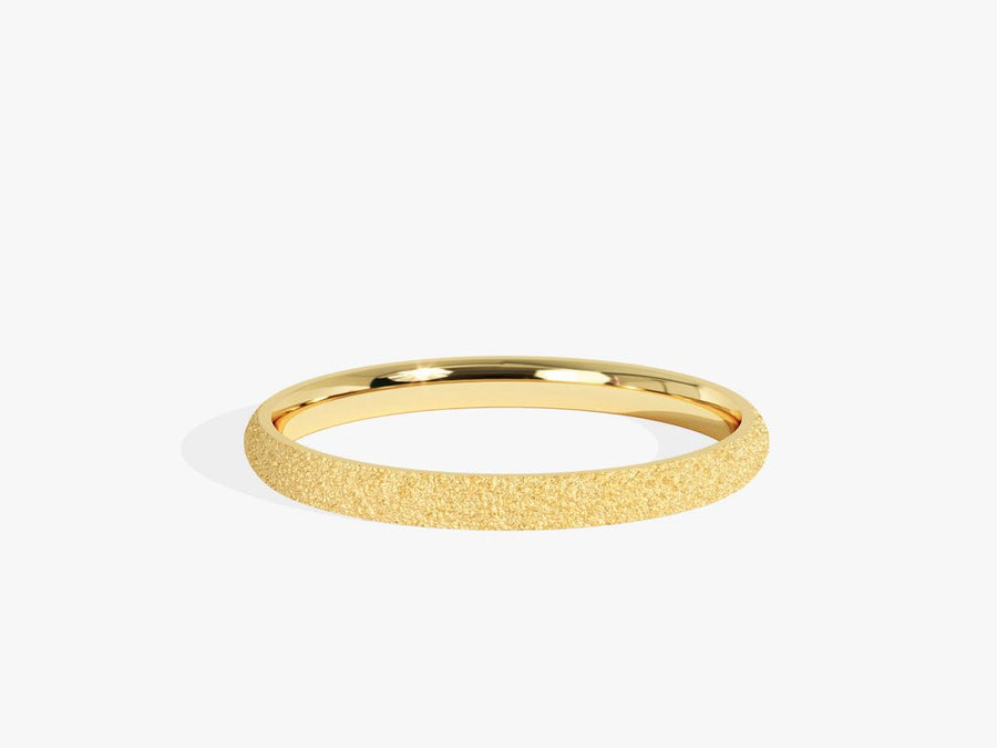 2.0mm Stardust Finish Classic Dome Wedding Band in Solid Gold - Doozy Diamonds