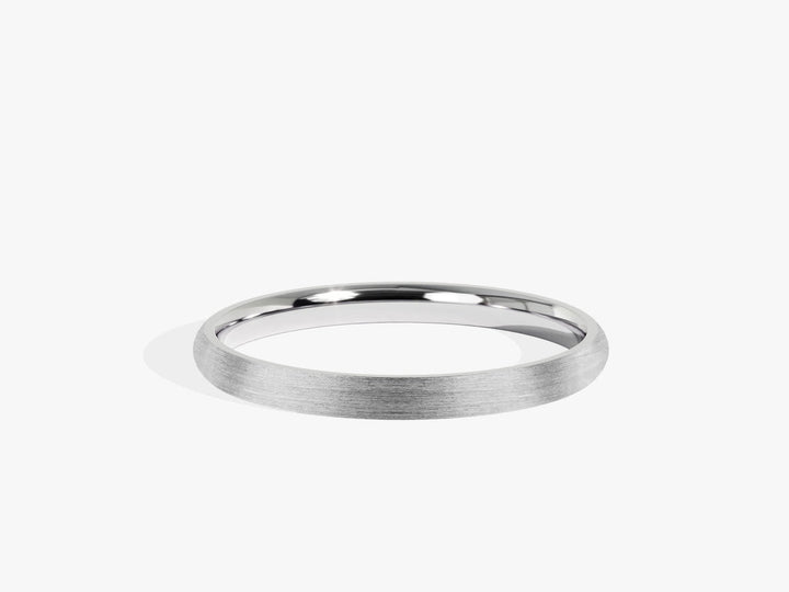 2.0mm Matte Brushed Classic Dome Wedding Band in Solid Gold - Doozy Diamonds