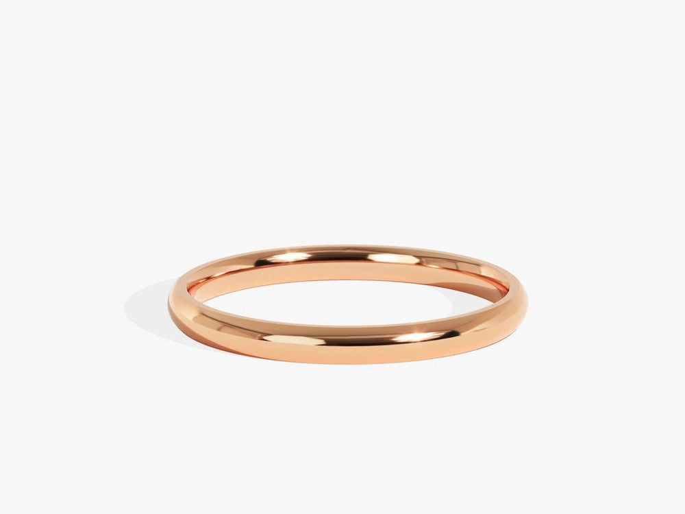 2.0mm Classic Dome Solid Gold Wedding Band Anniversary Gift - Doozy Diamonds