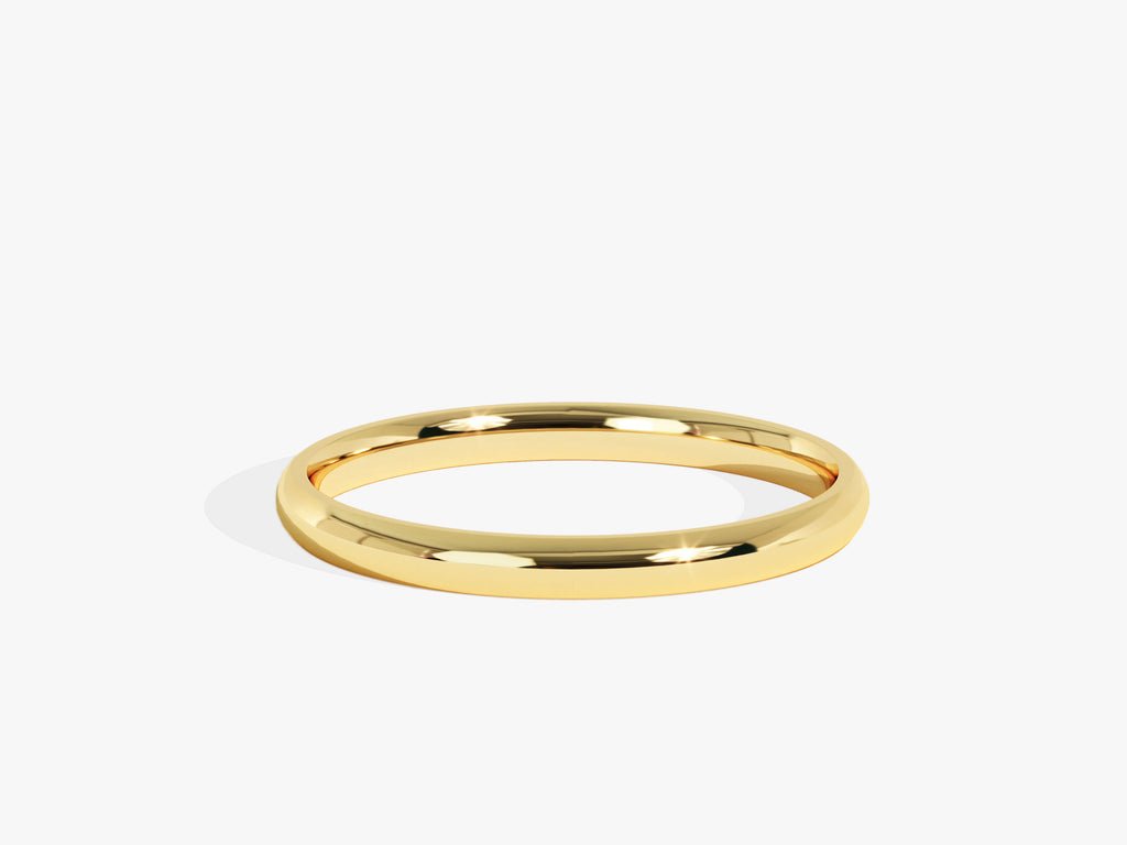 2.0mm Classic Dome Solid Gold Wedding Band Anniversary Gift - Doozy Diamonds