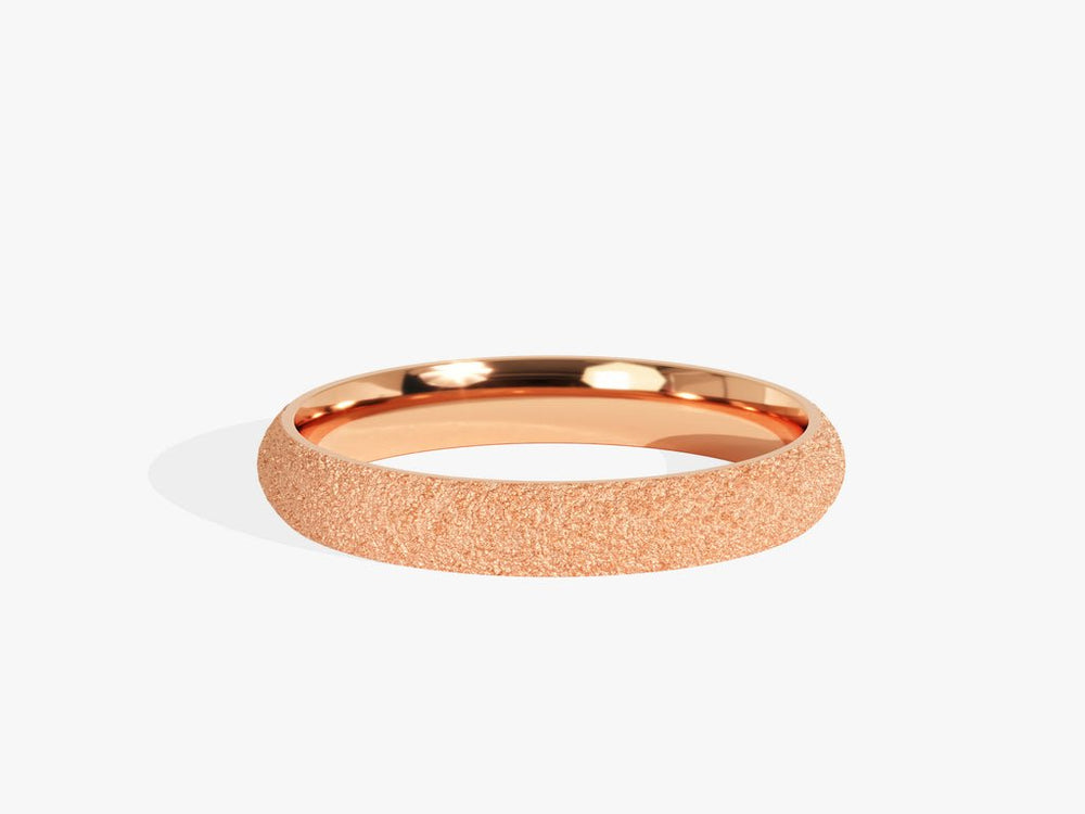 3.0mm Classic Dome Wedding Band with Stardust Finish - Doozy Diamonds