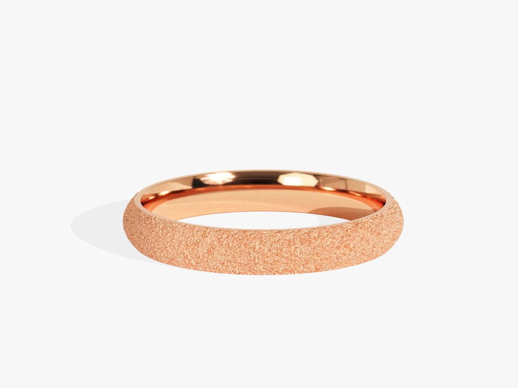 3.0mm Classic Dome Wedding Band with Stardust Finish - Doozy Diamonds