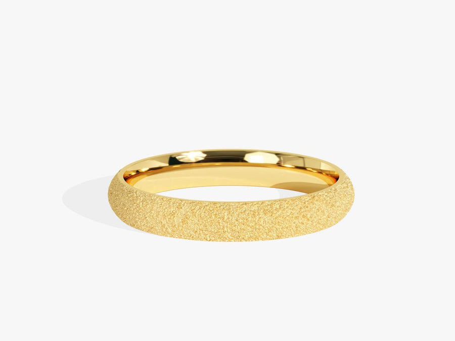 3.0mm Classic Dome Wedding Band with Stardust Finish - Doozy Diamonds