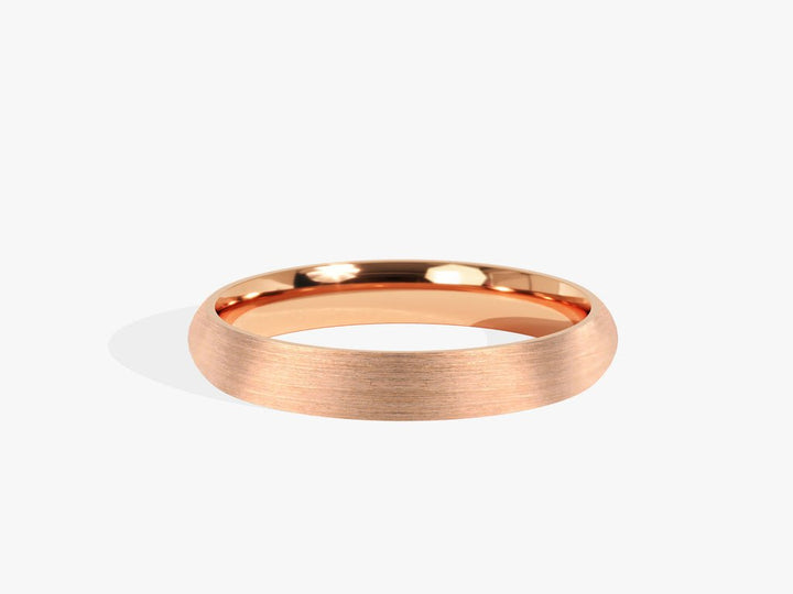 3.0mm Classic Dome Wedding Band - Matte Brushed, Anniversary Gift Idea - Doozy Diamonds