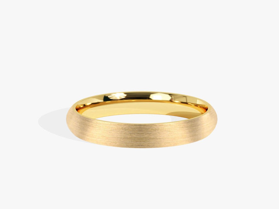 3.0mm Classic Dome Wedding Band - Matte Brushed, Anniversary Gift Idea - Doozy Diamonds