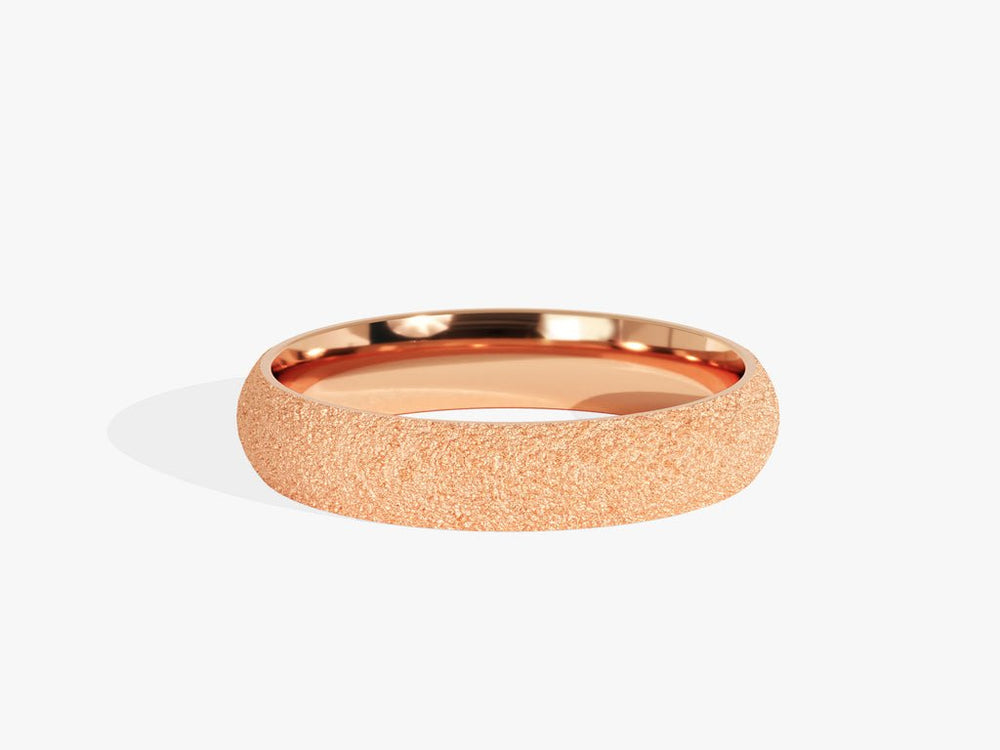 4.0mm Classic Dome Wedding Band with Stardust Finish - Doozy Diamonds