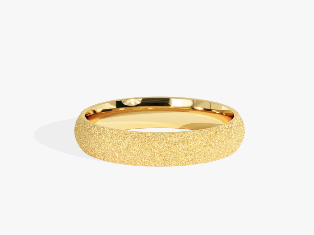 4.0mm Classic Dome Wedding Band with Stardust Finish - Doozy Diamonds