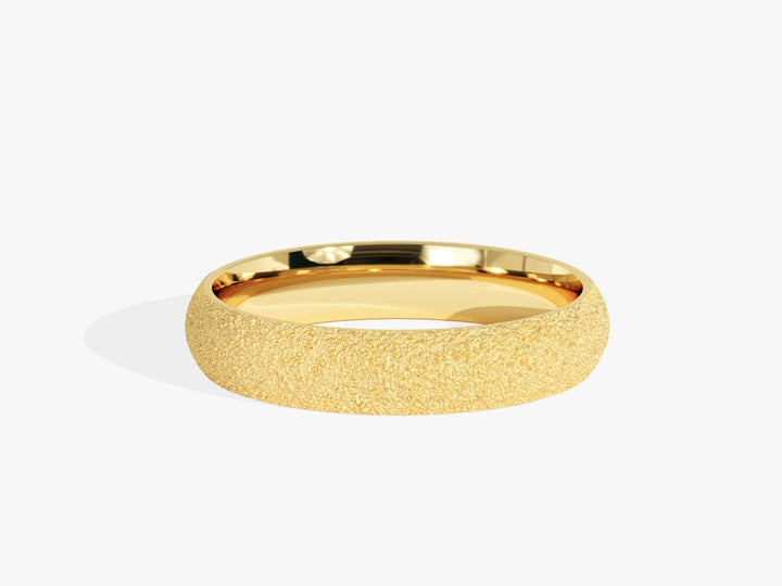 4.0mm Classic Dome Wedding Band with Stardust Finish - Doozy Diamonds