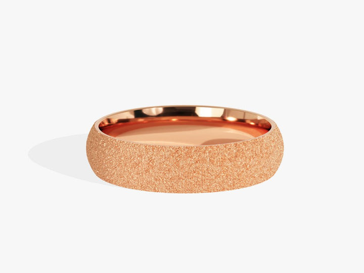 5.0mm Classic Dome Wedding Band with Stardust Finish - Doozy Diamonds