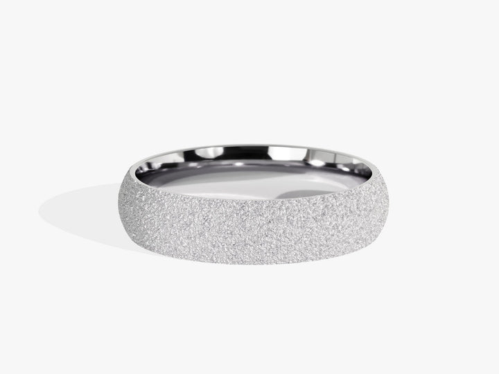 5.0mm Classic Dome Wedding Band with Stardust Finish - Doozy Diamonds