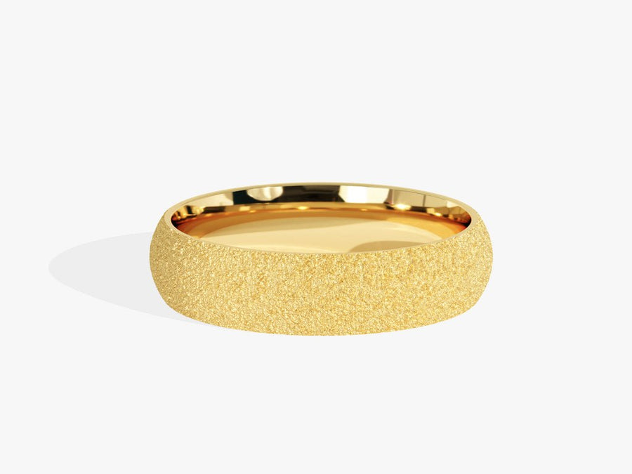 5.0mm Classic Dome Wedding Band with Stardust Finish - Doozy Diamonds