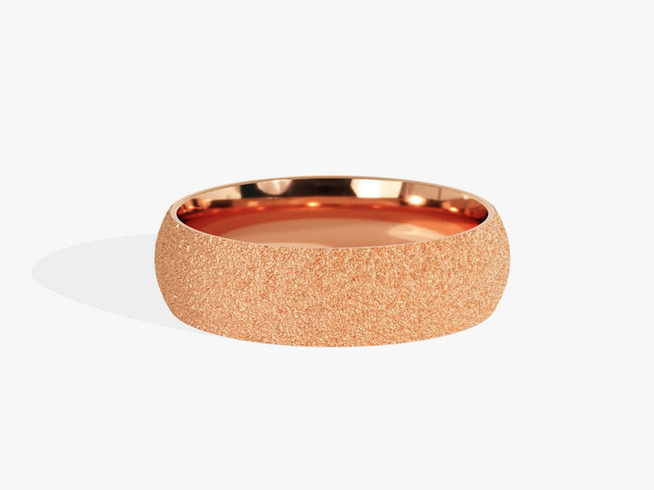 6.0mm Stardust Finish Wedding Band Classic Dome Band For Women - Doozy Diamonds