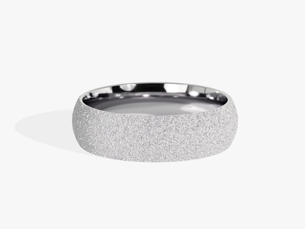 6.0mm Stardust Finish Wedding Band Classic Dome Band For Women - Doozy Diamonds