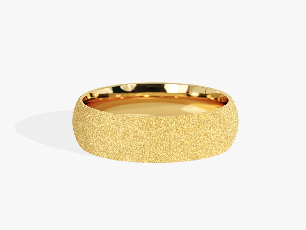 6.0mm Stardust Finish Wedding Band Classic Dome Band For Women - Doozy Diamonds