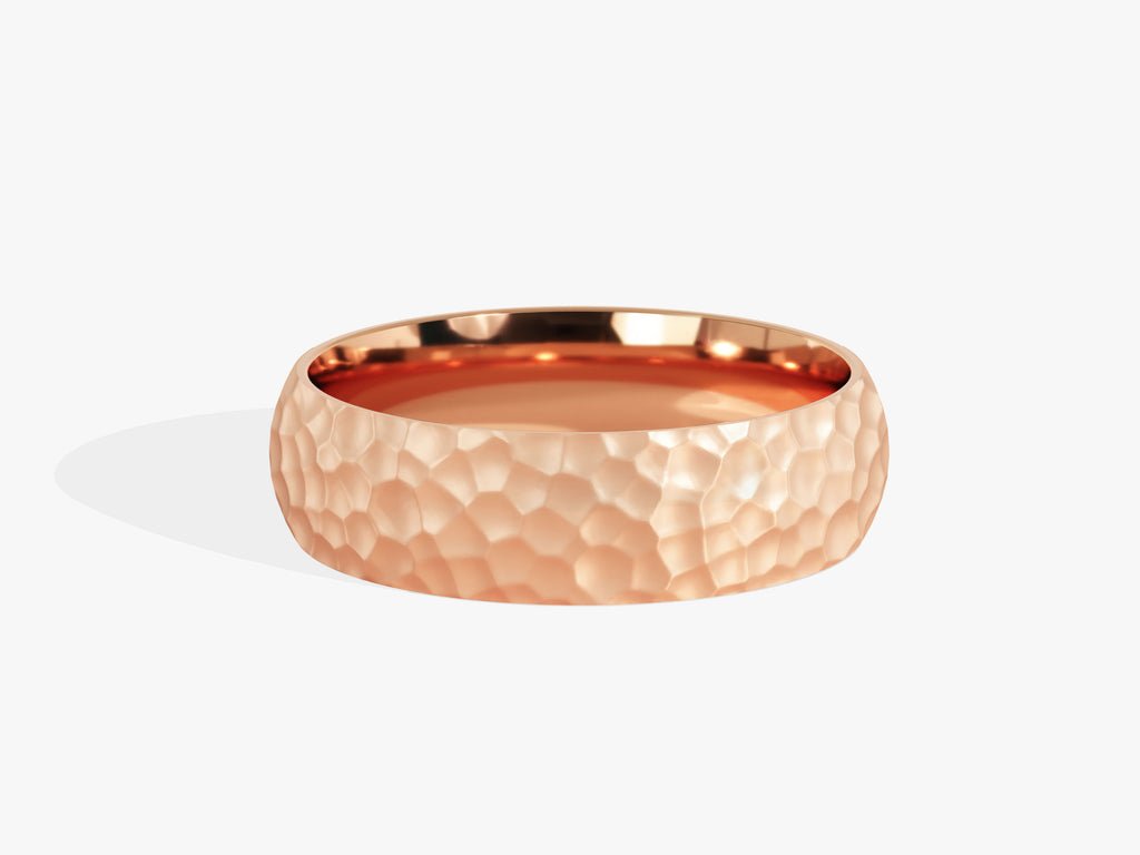 6.0mm Hammered Dome Wedding Band For Women - Doozy Diamonds