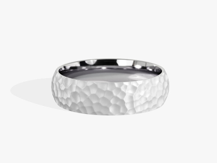 6.0mm Hammered Dome Wedding Band For Women - Doozy Diamonds