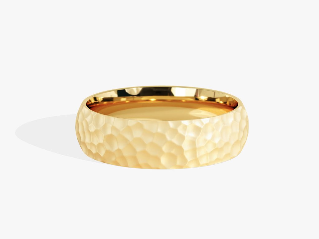 6.0mm Hammered Dome Wedding Band For Women - Doozy Diamonds