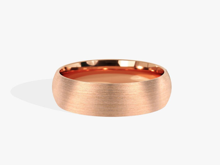 6.0mm Classic Dome Matte Brushed Wedding Band For Women - Doozy Diamonds