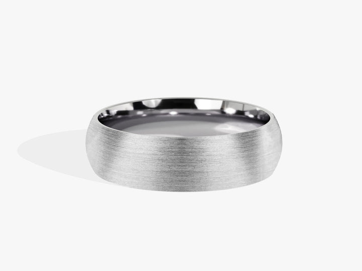 6.0mm Classic Dome Matte Brushed Wedding Band For Women - Doozy Diamonds