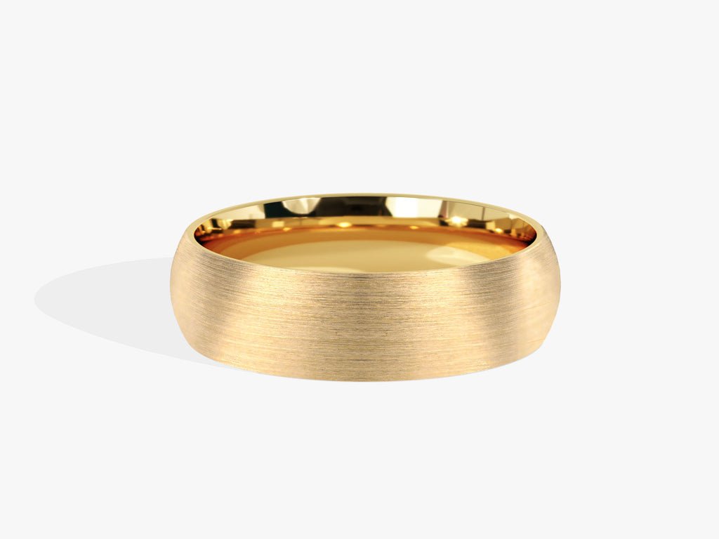6.0mm Classic Dome Matte Brushed Wedding Band For Women - Doozy Diamonds