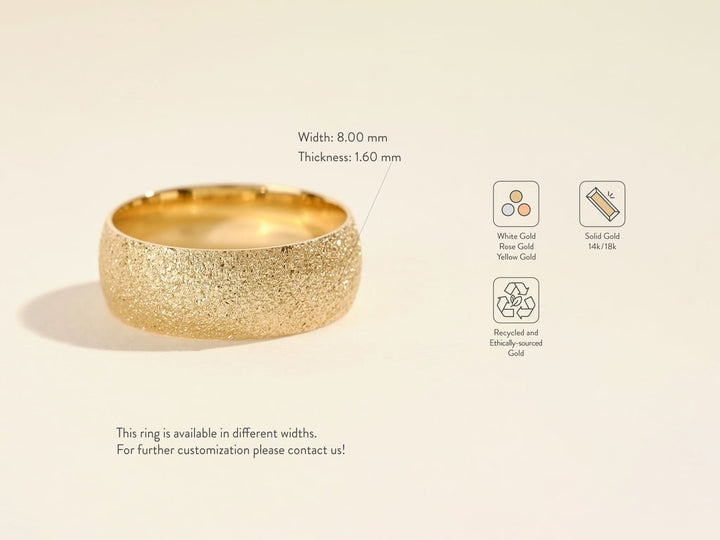 8mm Domed Stardust Men's Wedding Band - Doozy Diamonds