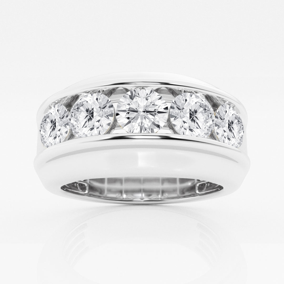 10mm Round Cut Lab Grown Five Stone Men's Wedding Band - Doozy Diamonds
