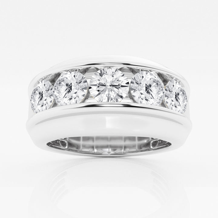10mm Round Cut Lab Grown Five Stone Men's Wedding Band - Doozy Diamonds