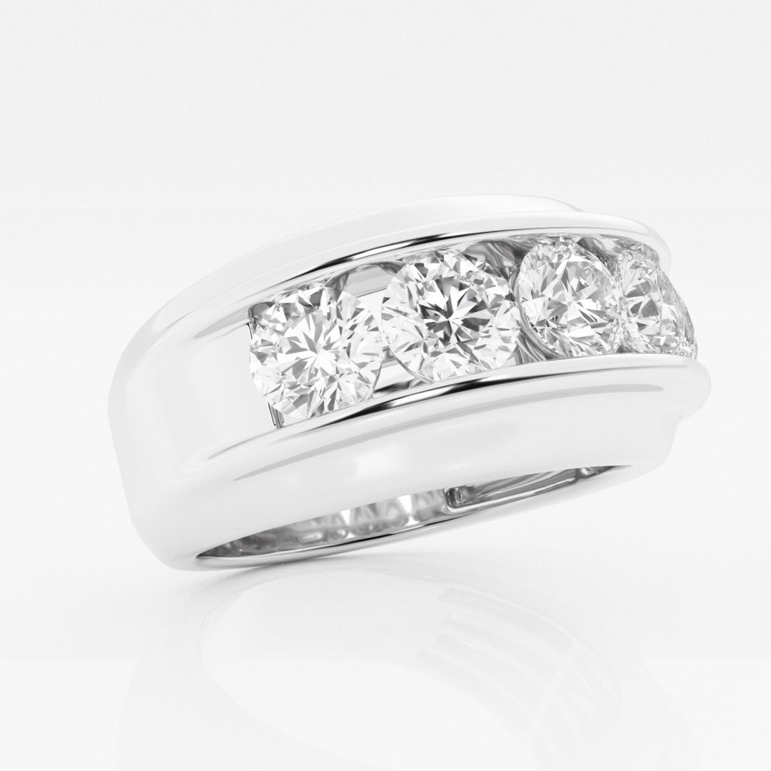 10mm Round Cut Lab Grown Five Stone Men's Wedding Band - Doozy Diamonds