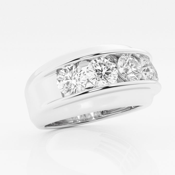 10mm Round Cut Lab Grown Five Stone Men's Wedding Band - Doozy Diamonds