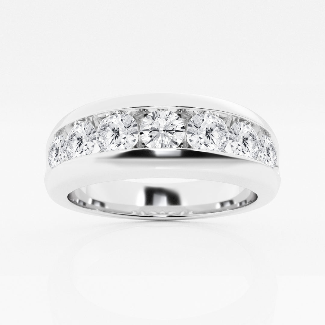 5mm Round Cut Lab Grown Seven Stone Men's Wedding Band - Doozy Diamonds