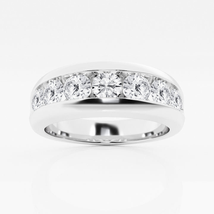 5mm Round Cut Lab Grown Seven Stone Men's Wedding Band - Doozy Diamonds