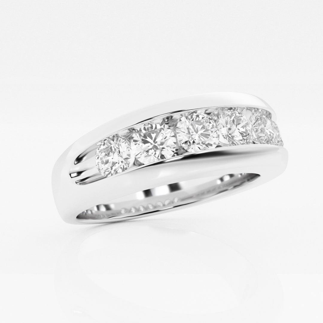 5mm Round Cut Lab Grown Seven Stone Men's Wedding Band - Doozy Diamonds
