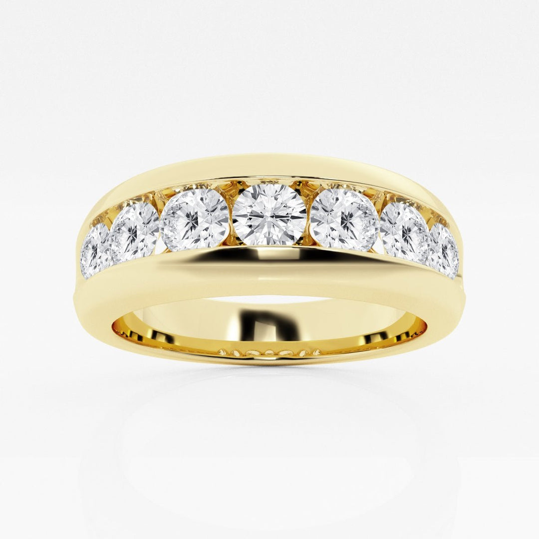 5mm Round Cut Lab Grown Seven Stone Men's Wedding Band - Doozy Diamonds