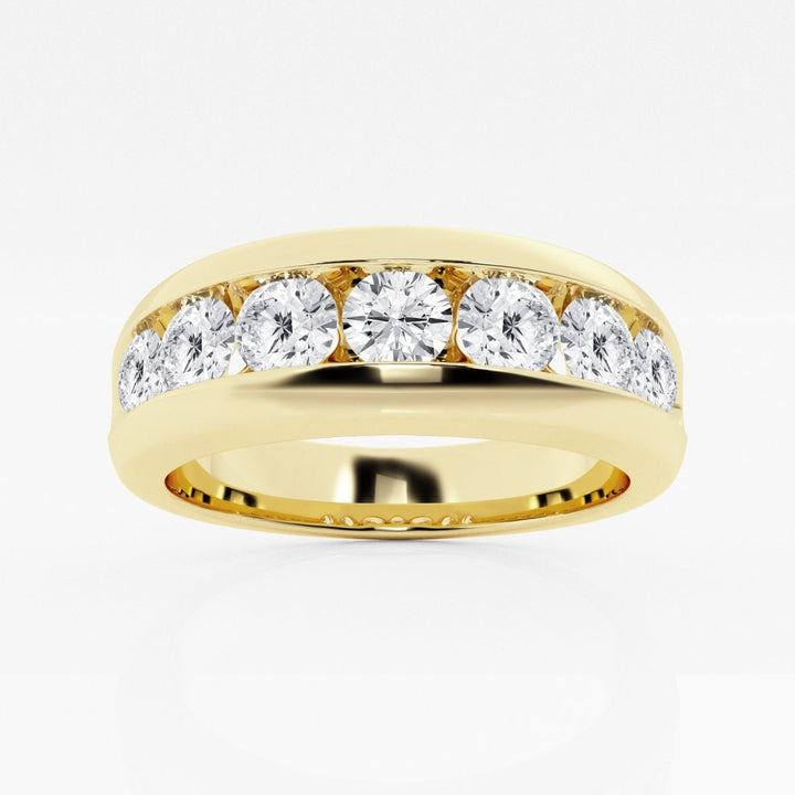 5mm Round Cut Lab Grown Seven Stone Men's Wedding Band - Doozy Diamonds