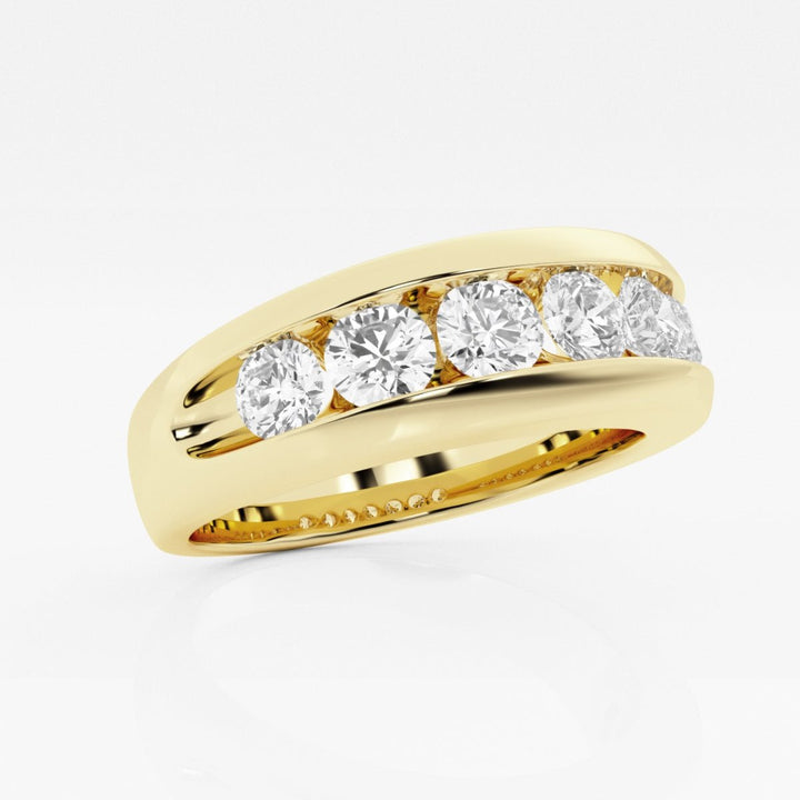 5mm Round Cut Lab Grown Seven Stone Men's Wedding Band - Doozy Diamonds