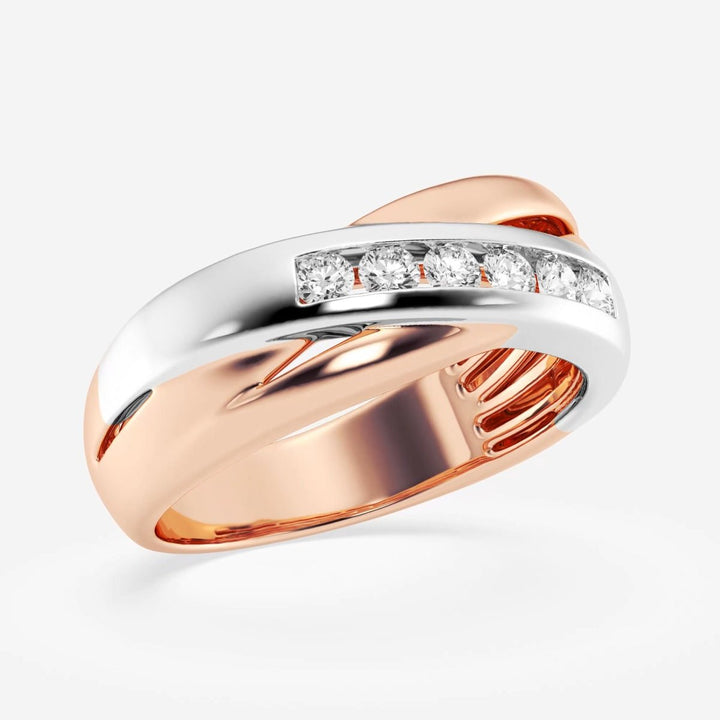 4mm Round Cut Lab Grown Crossover Channel Set Men's Wedding Band - Doozy Diamonds