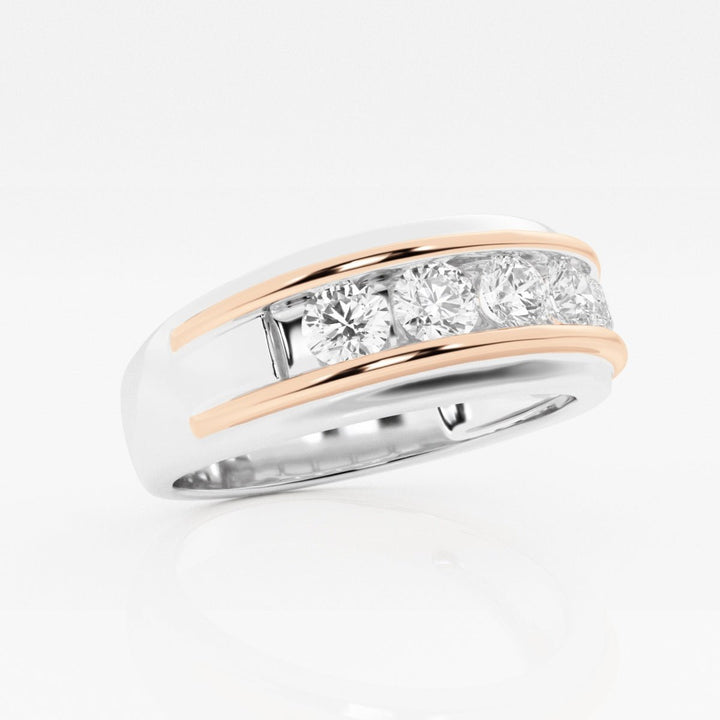 4.5mm Round Cut Lab Grown Five Stone Men's Wedding Band - Doozy Diamonds