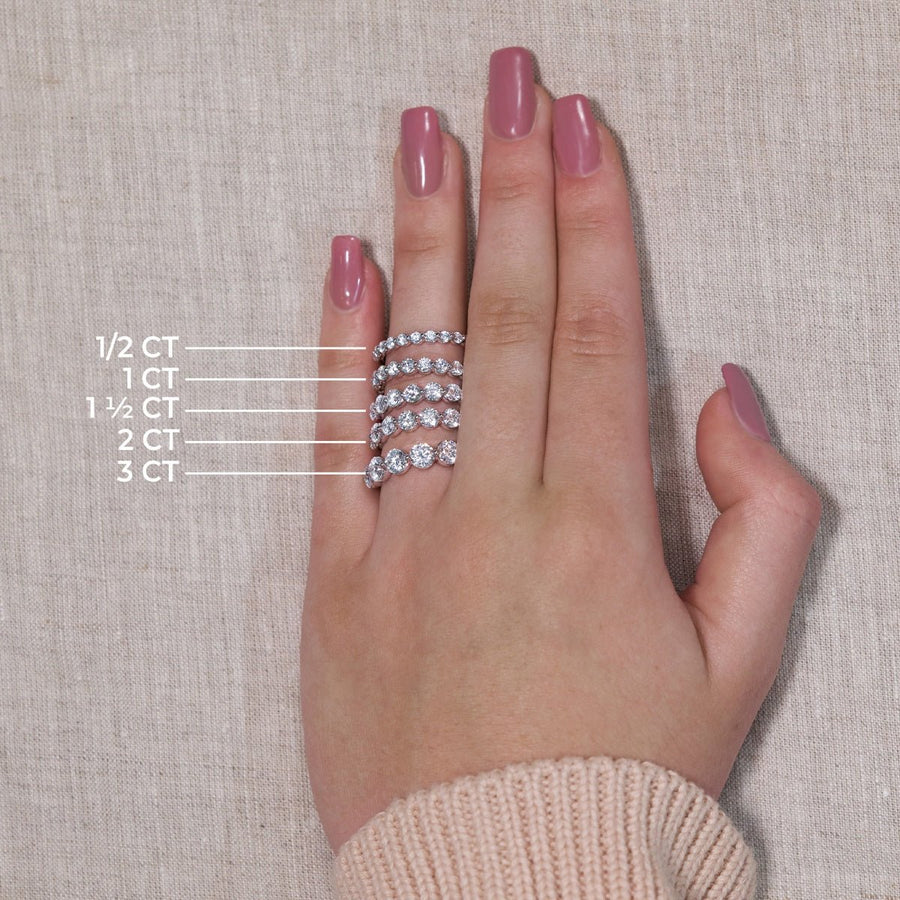 Round FG - VS2 Lab Grown Diamond Floating Wedding Band - Doozy Diamonds