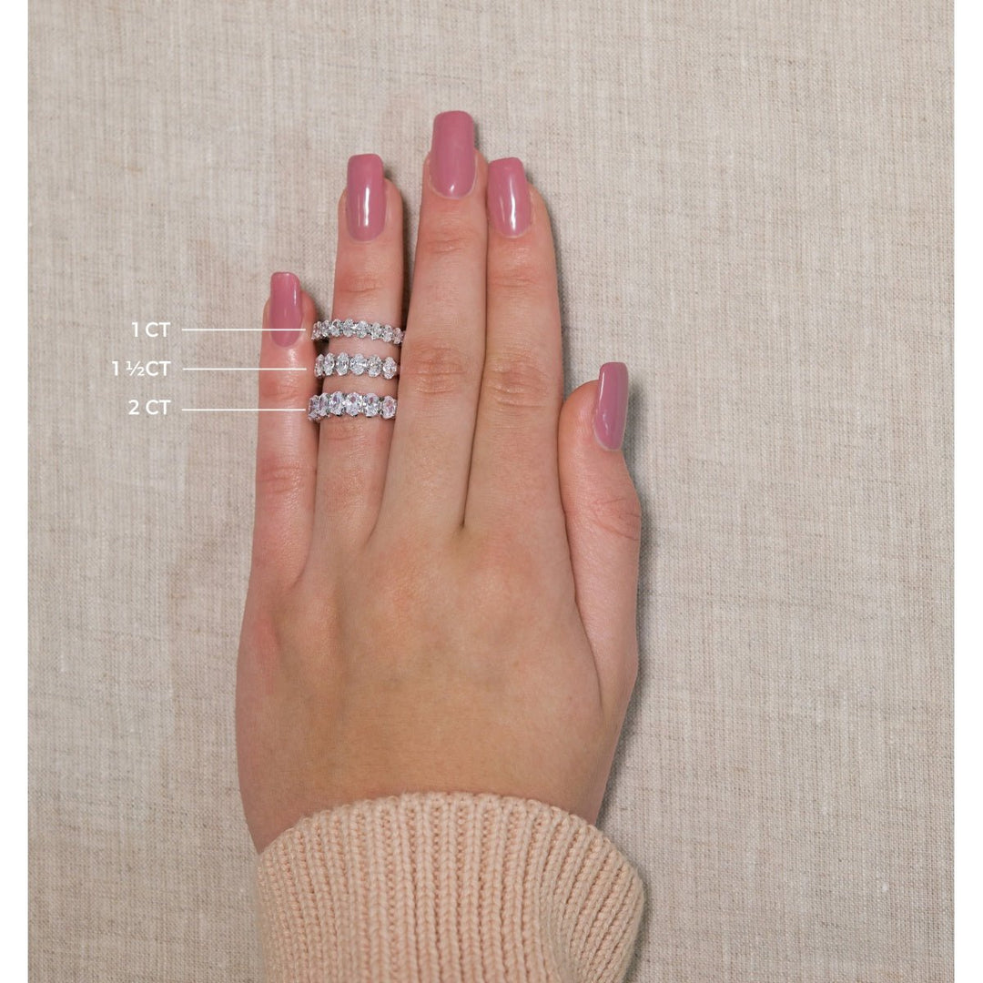 Oval FG - VS2 Lab Grown Diamond Half Eternity Wedding Band - Doozy Diamonds