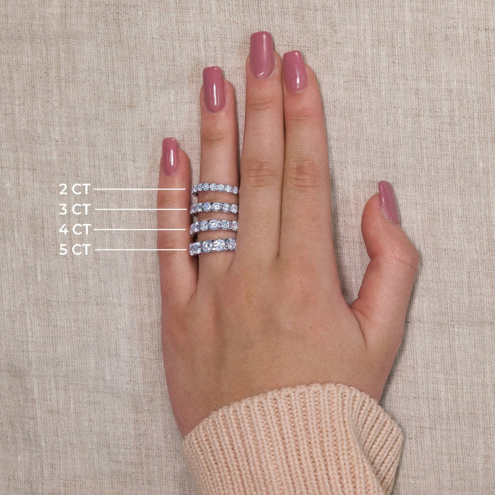 Round FG - VS2 Lab Grown Channel Set Half Eternity Wedding Band - Doozy Diamonds