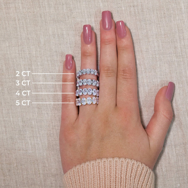Oval FG - VS2 Lab Grown Diamond Seven Stone Wedding Band - Doozy Diamonds
