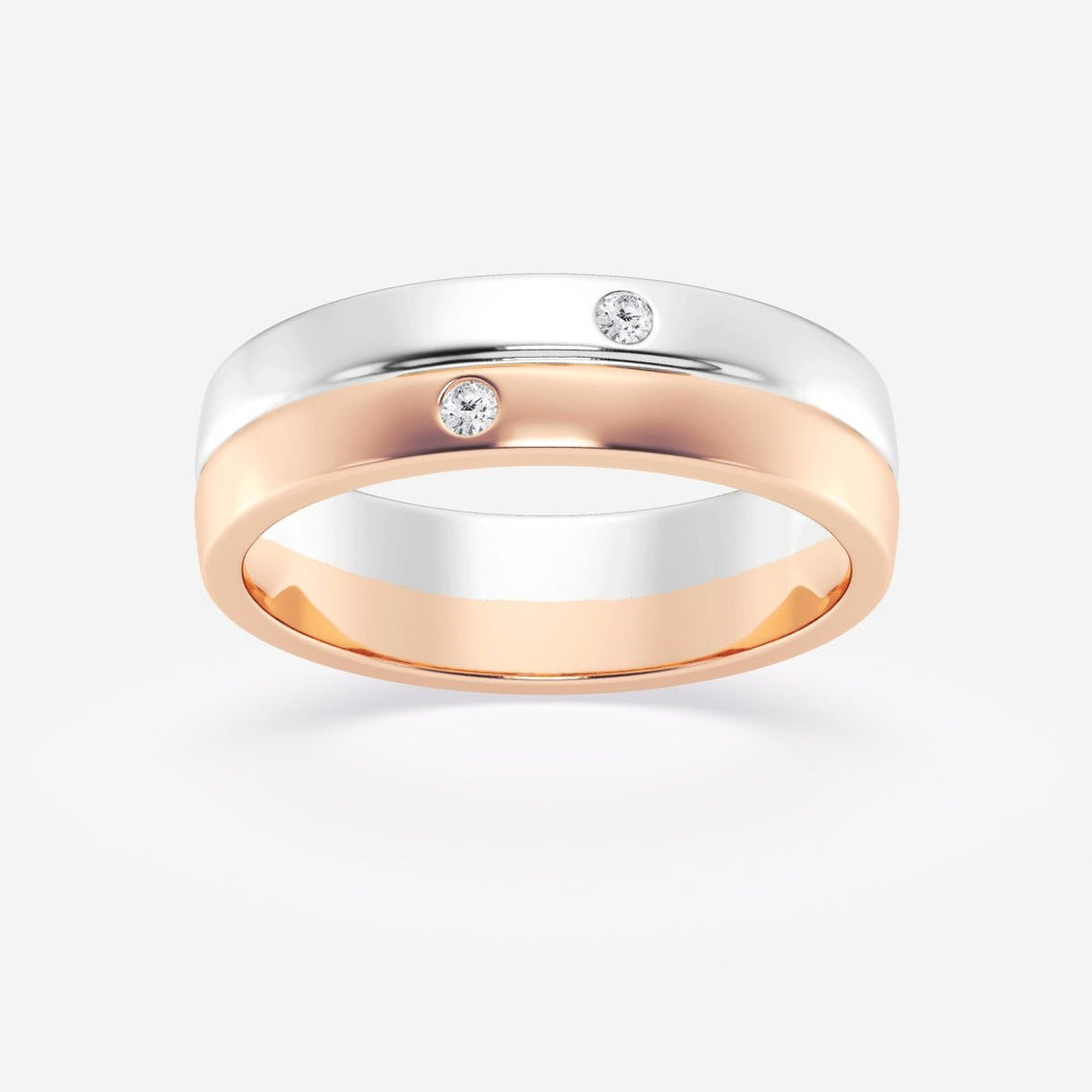 4mm Round Cut Double Burnished Lab Grown Men's Wedding Band - Doozy Diamonds