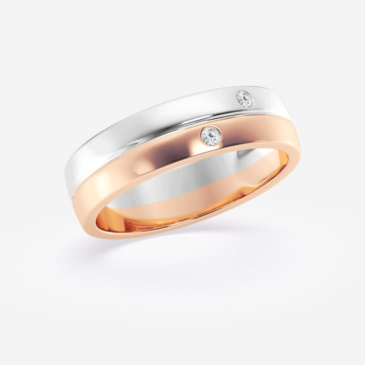 4mm Round Cut Double Burnished Lab Grown Men's Wedding Band - Doozy Diamonds