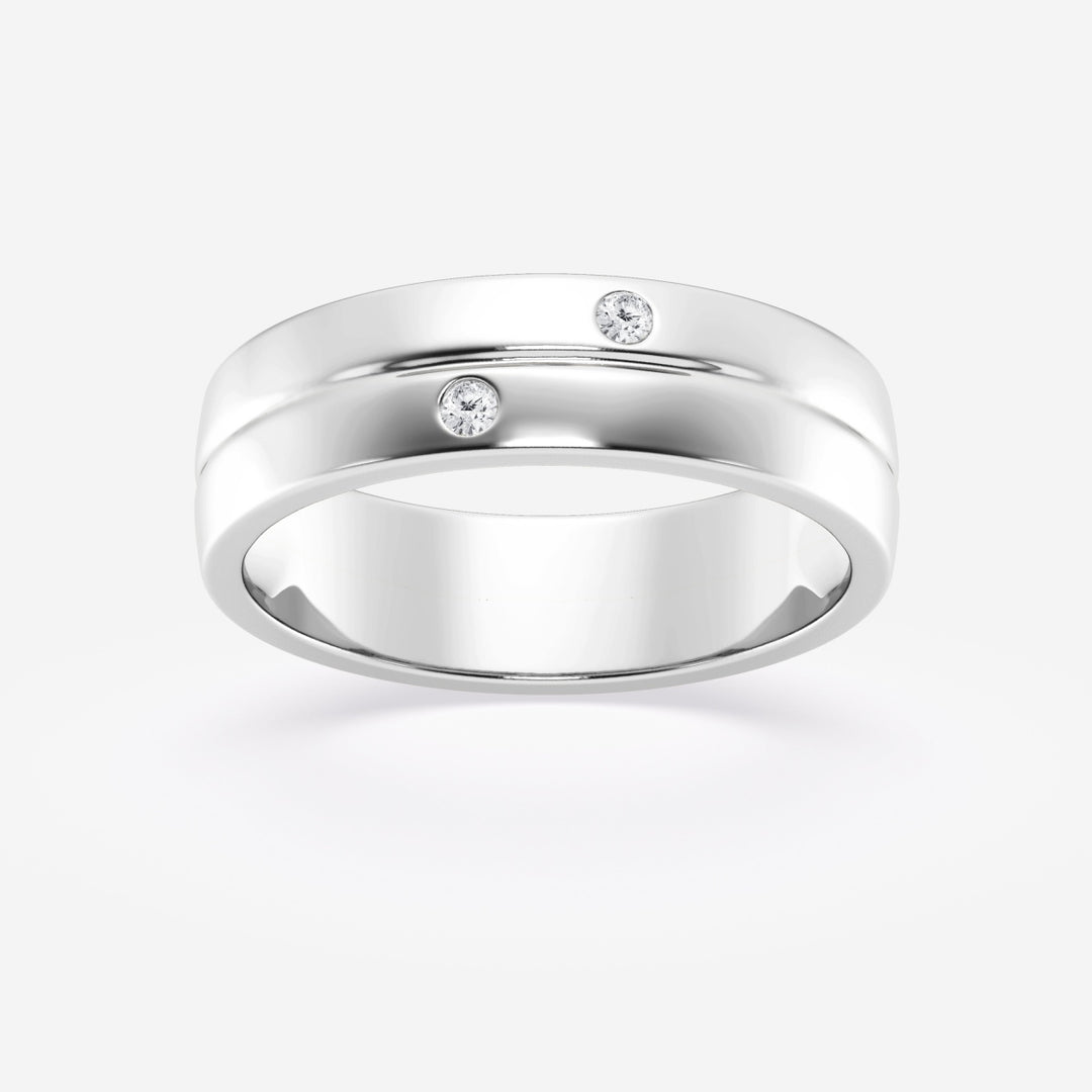 4mm Round Cut Double Burnished Lab Grown Men's Wedding Band - Doozy Diamonds