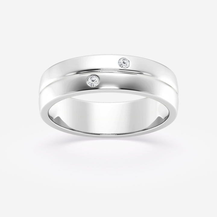 4mm Round Cut Double Burnished Lab Grown Men's Wedding Band - Doozy Diamonds