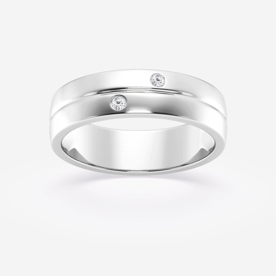 4mm Round Cut Double Burnished Lab Grown Men's Wedding Band - Doozy Diamonds