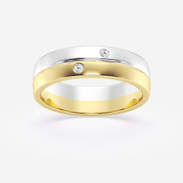 4mm Round Cut Double Burnished Lab Grown Men's Wedding Band - Doozy Diamonds