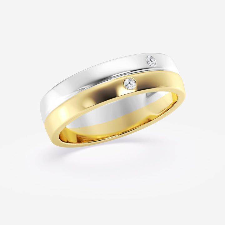 4mm Round Cut Double Burnished Lab Grown Men's Wedding Band - Doozy Diamonds