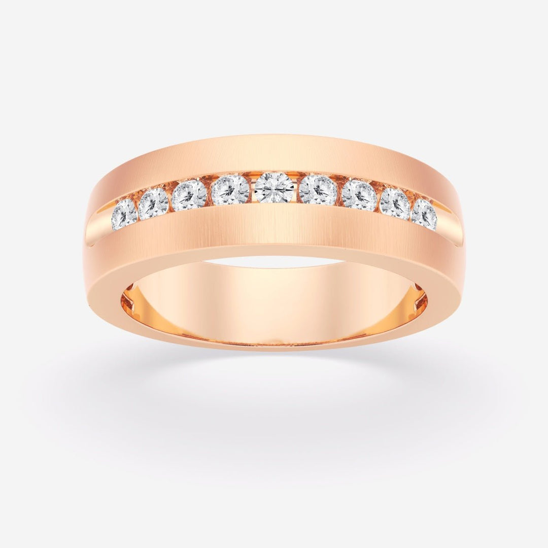 5mm Round Cut Channel Set Lab Grown Men's Wedding Band - Doozy Diamonds